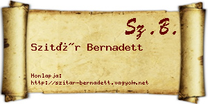 Szitár Bernadett névjegykártya