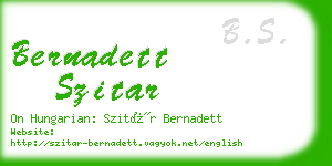 bernadett szitar business card